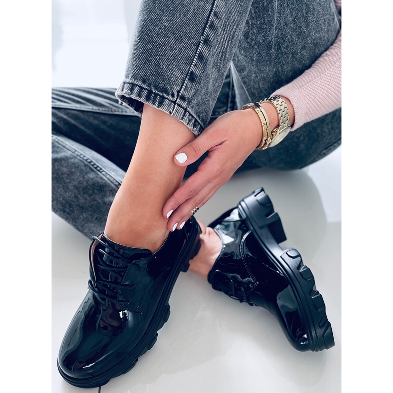 PA1 Mocasini Pragma Black cu talpa inalta negru 2