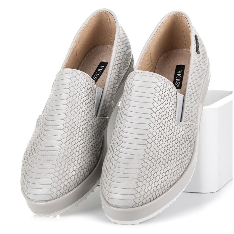 Vices Pantofi cu motiv animal gri 1