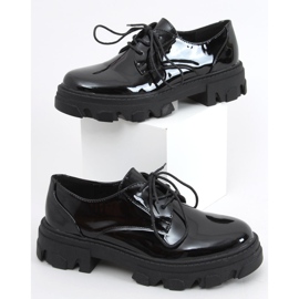 PA1 Mocasini Tekla Black Shing cu siret negru 3