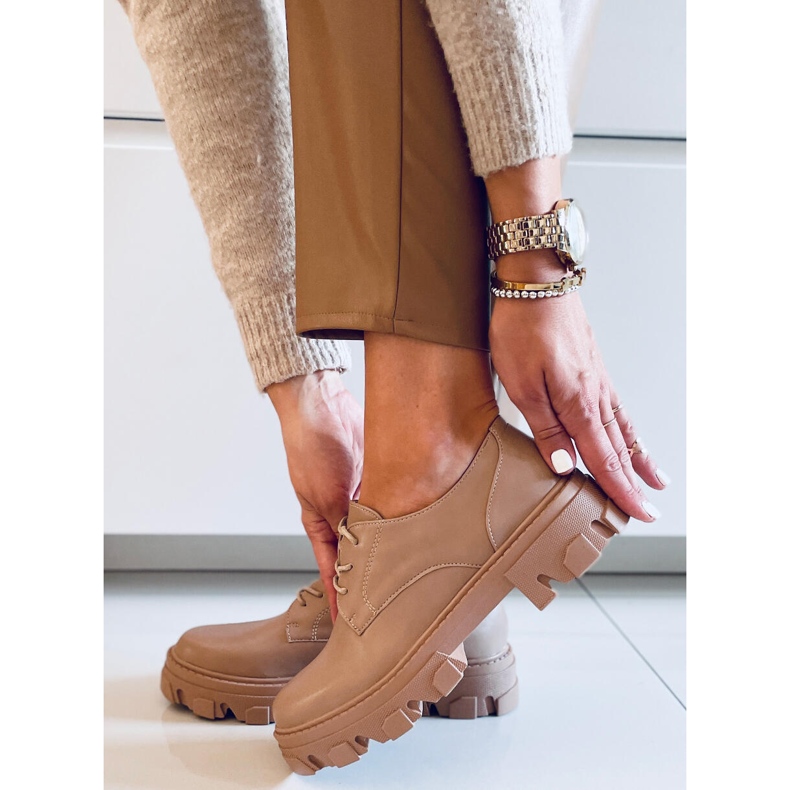 PA1 Mocasini cu siret Tekla Khaki bej kaki 2