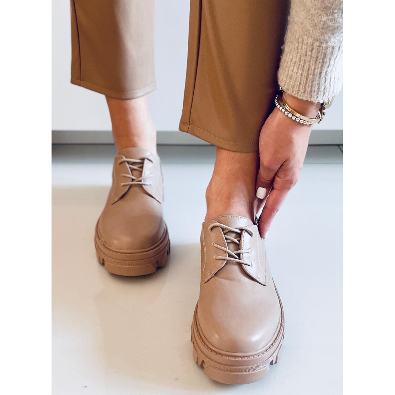 PA1 Mocasini cu siret Tekla Khaki bej kaki 1