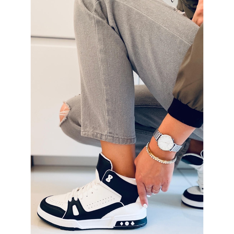 PA1 Tenisi Liam Black la glezna alb negru 2