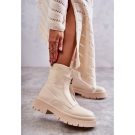 PS1 Cizme Sosete Dama Cu Fermoar Adapost Bej maro 1 PS1 Cizme Sosete Dama Cu Fermoar Adapost Bej maro 1