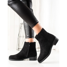 Ideal Shoes Ghete casual din piele de căprioară negru 2