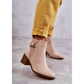 PS1 Cizme de piele intoarsa pe un post Beige Vannes bej 1