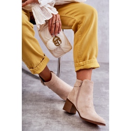 PS1 Cizme de piele intoarsa pe un post Beige Vannes bej 5