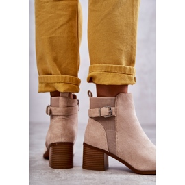 PS1 Cizme de piele intoarsa pe un post Beige Vannes bej 2