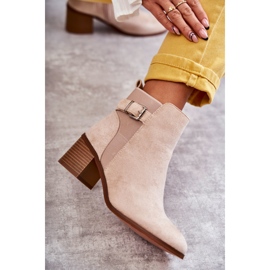 PS1 Cizme de piele intoarsa pe un post Beige Vannes bej 6