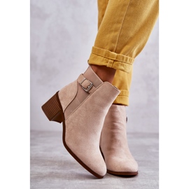 PS1 Cizme de piele intoarsa pe un post Beige Vannes bej 7