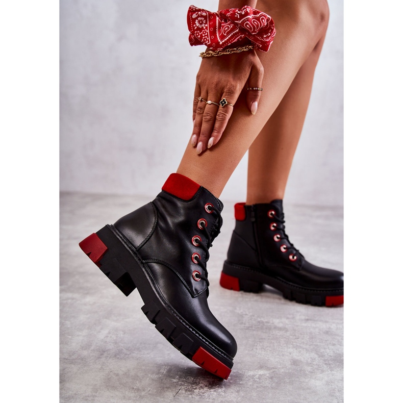 PG1 Cizme din piele muncitori pe fermoar Messa negru 2