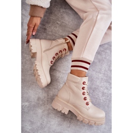 PG1 Cizme Piele Muncitori Pe Fermoar Messa Bej 1