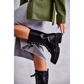 PG1 Cizme de dama inalt calduroase Legate Negru Darla 8