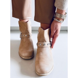 Cizme plate Cressida Caisă pentru femei bej 2