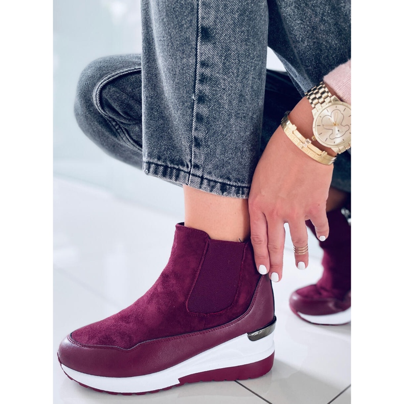 Cizme cu pană Byers Burdeos roșu multicolor 1