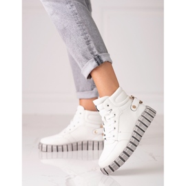 W. Potocki Cizme sport dama Potocki albe pe platforma 1 W. Potocki Cizme sport dama Potocki albe pe platforma 1