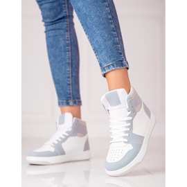 Adidași înalți alb și albastru pentru femei Shelovet 2