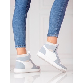 Adidași înalți alb și albastru pentru femei Shelovet 1