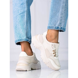 Adidași de damă pe talpă groasă Shelovet bej 1