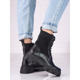 Genți negre matlasate cu șireturi Shelovet negru 2