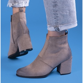 Botine de damă bej cu elastic Shelovet 1