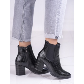 Cizme Jodhpur pe postul Shelovet negre cu un model negru 1