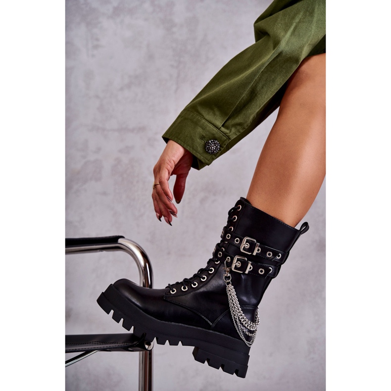 PG1 Cizme Muncitoare Inalte Cu Lant Negru Montero 1