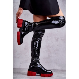 Cizme de damă patentate Black Callen negru 2