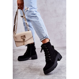 PG1 Cizme Călduțe De Damă De Căprioară Cu Fermoar Negru Emilien 2