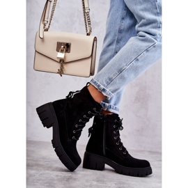 PG1 Cizme Călduțe De Damă De Căprioară Cu Fermoar Negru Emilien 3