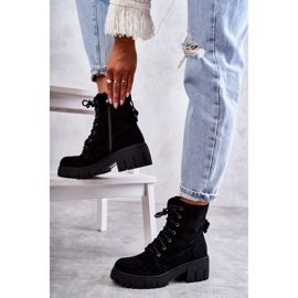 PG1 Cizme Călduțe De Damă De Căprioară Cu Fermoar Negru Emilien 4