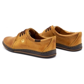 Polbut Pantofi bărbați din piele 343 perforat roșu bej 5 Polbut Pantofi bărbați din piele 343 perforat roșu bej 5