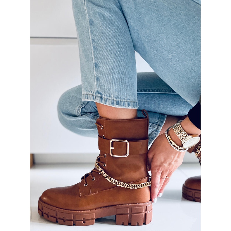 Cizme militare Maude Camel maro 2 Cizme militare Maude Camel maro 2