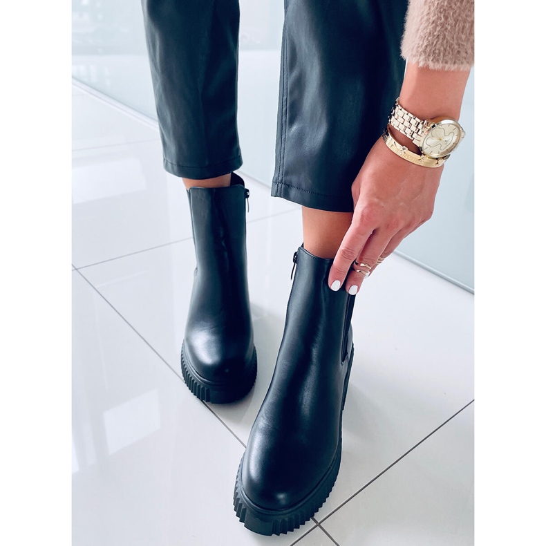 Cizme cu toc înalt Janet Black negru 1