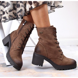 Cizme maro Vinceza din piele intoarsa pe post 1