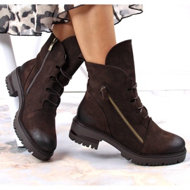 Cizme de damă maro cu fermoar, Potocki 1