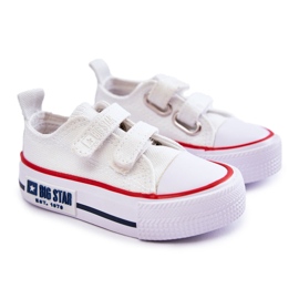 Pantofi De Pânză Copii Cu Velcro Big Star KK374085 Alb 1