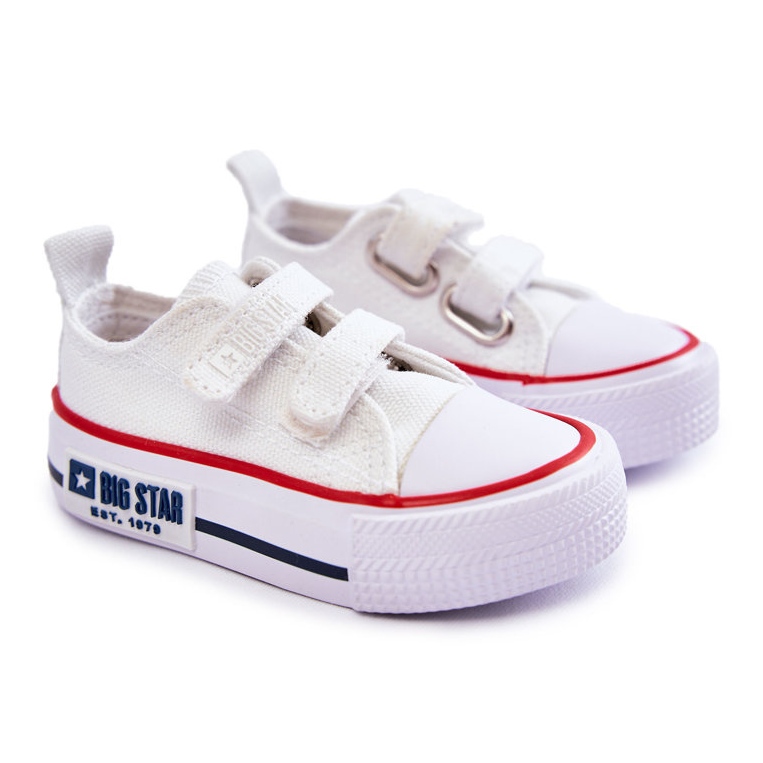 Pantofi De Pânză Copii Cu Velcro Big Star KK374085 Alb 1