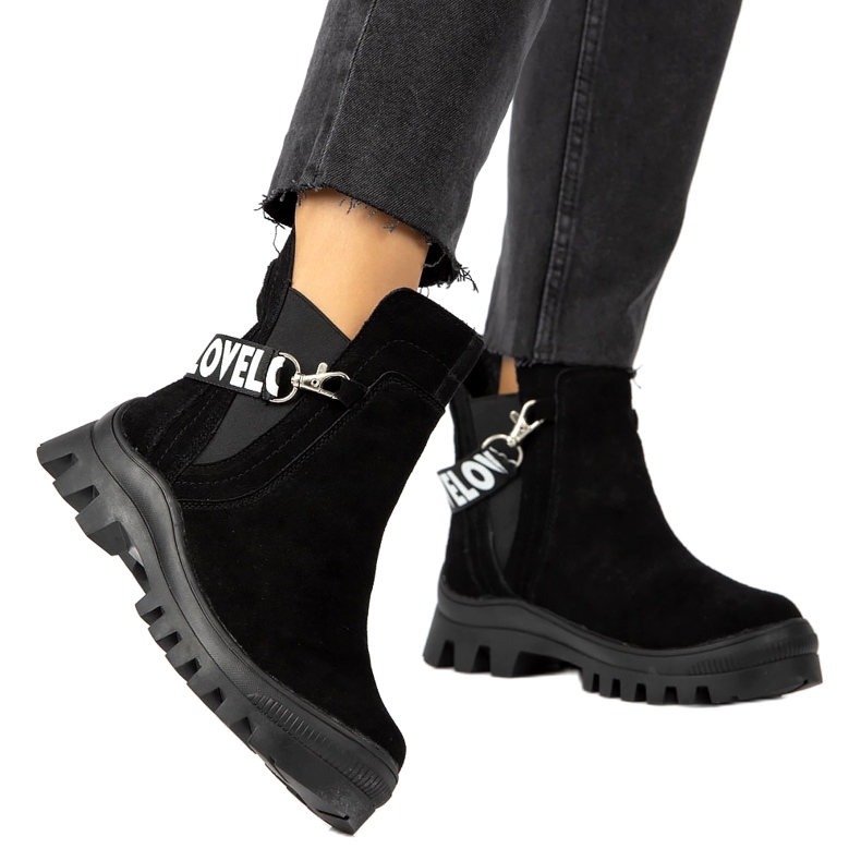 Botine Slip-On Din piele intoarsa Cu Decorat Filippo DBT3927 Negru 5 Botine Slip-On Din piele intoarsa Cu Decorat Filippo DBT3927 Negru 5