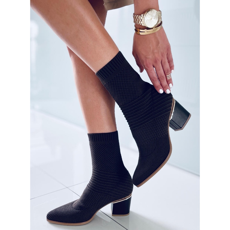 Cizme șosete cu toc înalt Tiara maro 1 Cizme șosete cu toc înalt Tiara maro 1