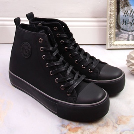 Adidași de damă, înalți, negri, izolați, Big Star KK274173 negru 1