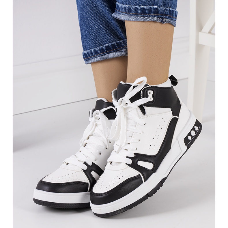 Tenisi negri de la Grandis alb negru 2