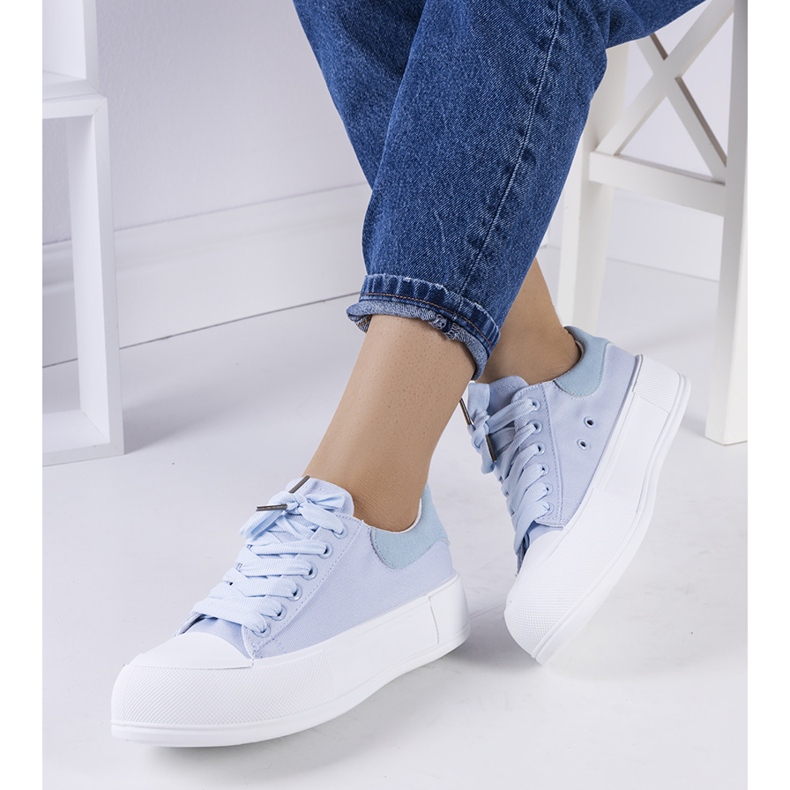 Adidasi albastri pe platforma Kilkenny albastru 1