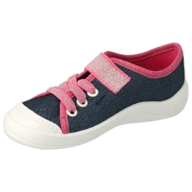 Pantofi copii Befado 351X001 albastru marin roz argint 3