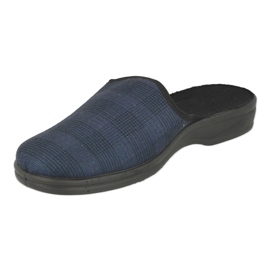 Papuci bărbătesc Befado pu 089M414, bleumarin în carouri albastru 4
