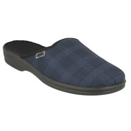Papuci bărbătesc Befado pu 089M414, bleumarin în carouri albastru 3