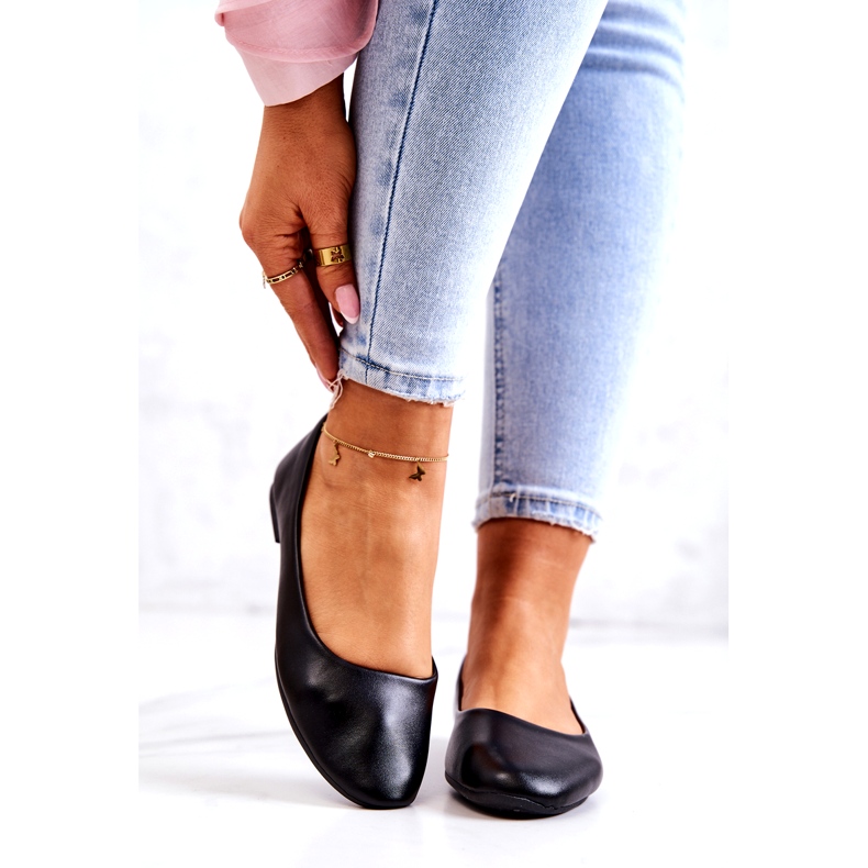 Evento Balerinele negre ale femeilor eco-piele negru 2