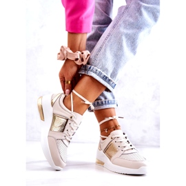 S.Barski Pantofi sport damă din piele pe pană bej Larson 2