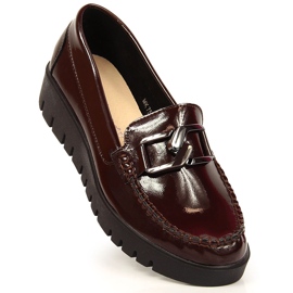 Mocasini de dama, platforma visiniu Sergio Leone roșu multicolor 1