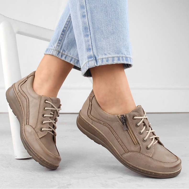 Pantofi confortabili de dama din piele Helios maro 1 Pantofi confortabili de dama din piele Helios maro 1