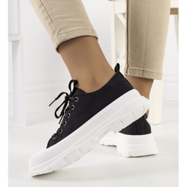 Tenisi negri pe o talpă groasă de Ardglass negru 1